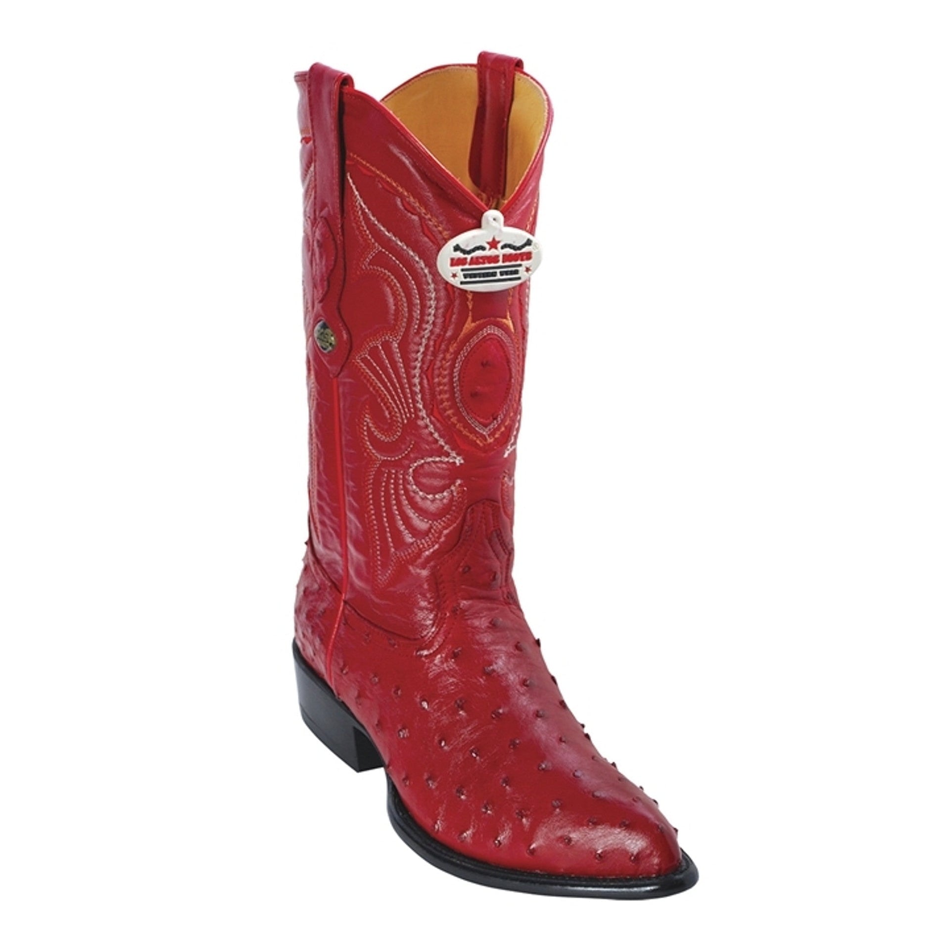 Los Altos Men's Burgundy Genuine Full Quill Ostrich Boots main image 1
