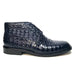 Los Altos Navy Crocodile Lace-Up Dress Ankle Boots