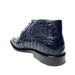 Los Altos Navy Crocodile Lace-Up Dress Ankle Boots