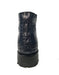 Los Altos Navy Blue Crocodile Lace Up Ankle Boots