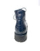 Los Altos Navy Hornback Crocodile Lace Up Ankle Boots