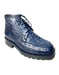 Los Altos Navy Hornback Crocodile Lace Up Ankle Boots