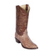 Los Altos Moka Genuine Ostrich Boots – Round Toe, Brown