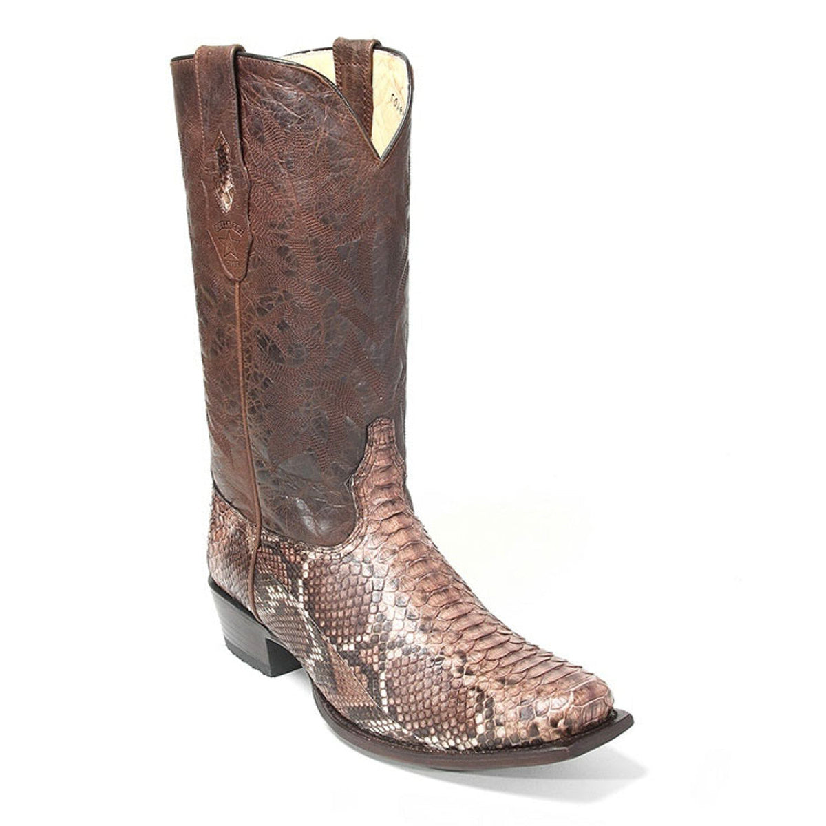 Real Python Shoes Los Altos Rustic Brown Genuine Python Boots – Men's Exotic Western Footwear