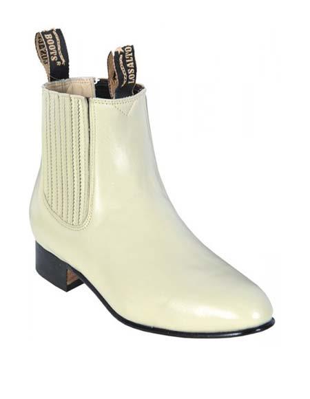 Los Altos Boots Men's Winterwhite Genuine Deer Chelsea Charro Leather MensUSA Los Altos Boots Men's Winterwhite Genuine Deer Chelsea Charro Leather MensUSA