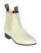 Los Altos Boots Men's Winter white Genuine Deer Chelsea Charro Leather Sole Short Boots ~ botine para hombre