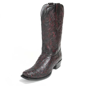 Los Altos Black Ostrich Skin Botas De Mantarraya - Mantarraya Boots