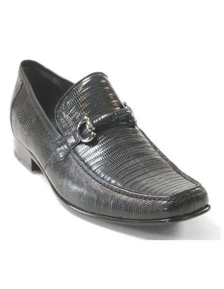 Men's Black Genuine Teju Lizard Skin Slip-On By Los Altos Boots - Image 3