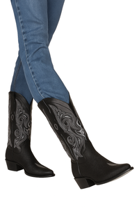 Los Altos Boots Black Genuine Stingray Mantarraya Skin Single Stone Western Cowboy Botas De Mantarraya - Mantarraya Boots (EE)