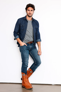 Mens King Exotic Boots Cowboy Style By Los Altos Boots Botas For Sale Rodeo Style Leather Welt Construction Cognac Dress Cowboy Boot Cheap Priced For Sale Online