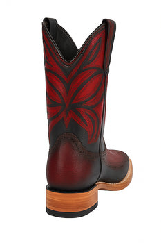 Los Altos Boots Single Stone Stingray And Deer Faded Burgundy - Image 2