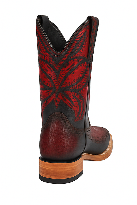 Los Altos Boots Single Stone Stingray And Deer Faded Burgundy