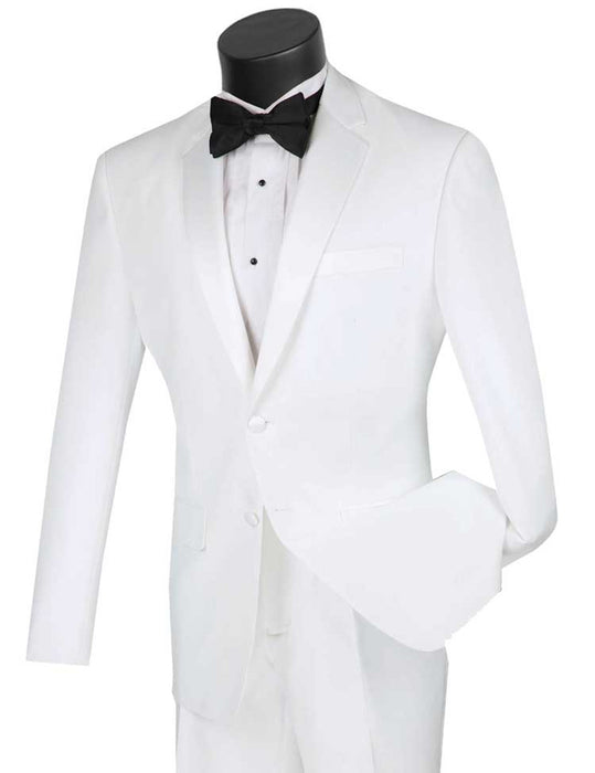Lucci White 2-Button Budget Tuxedo - Slim Fit