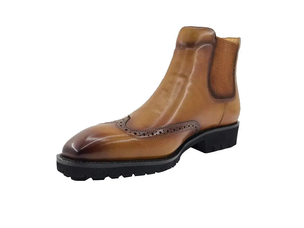 Lug Sole Chelsea Boot with Wingtip Toe - Image 8