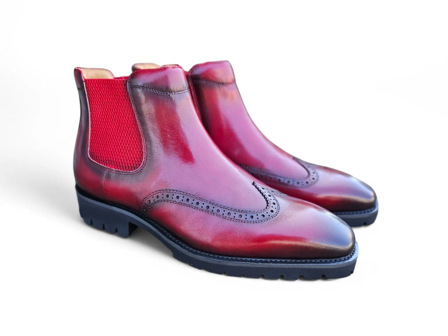 Lug Sole Chelsea Boot with Wingtip Toe - Image 11