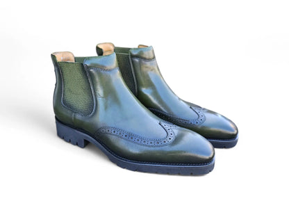 Lug Sole Chelsea Boot with Wingtip Toe - Image 17