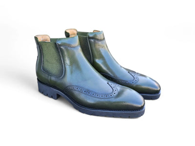 Lug Sole Chelsea Boot with Wingtip Toe