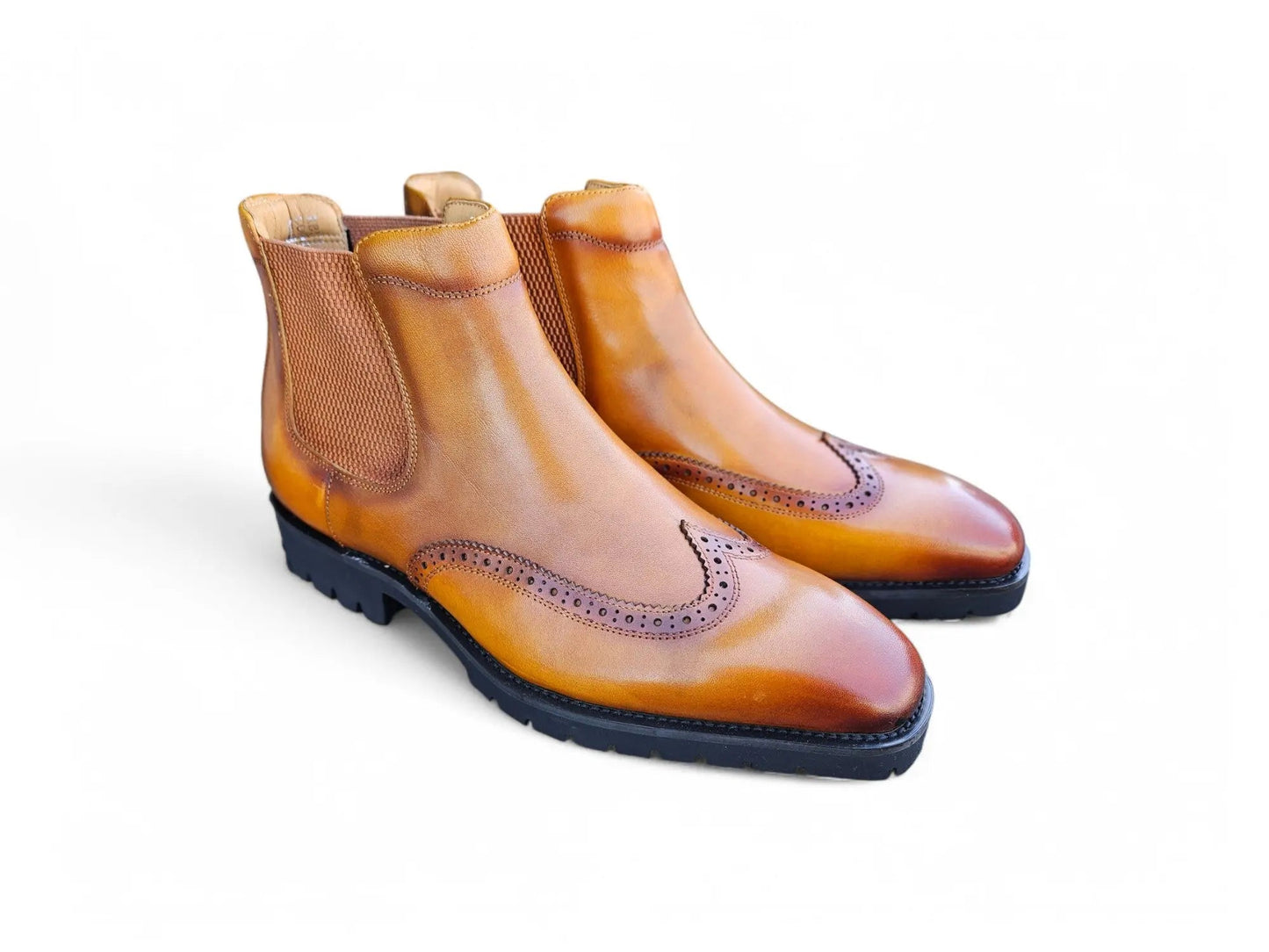 Lug Sole Chelsea Boot with Wingtip Toe - Image 5