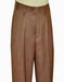 Product#P6046 Luggage Brown Wide Leg Slacks With Custom Button Tabs / Flapped Pockets