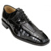 Belvedere Mare Black Eel Skin & Ostrich Leather Dress Shoes for Men