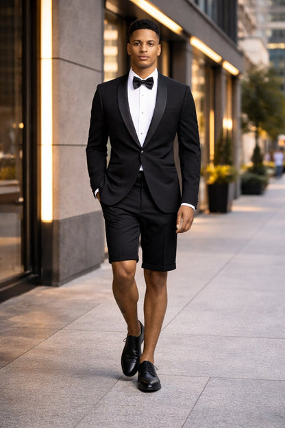 Black Tuxedo Jacket Plus Short