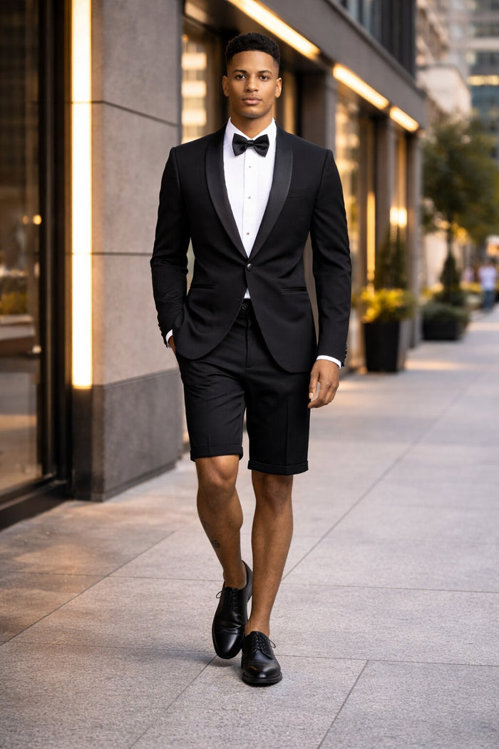 Black Tuxedo Jacket Plus Short