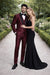 Burgundy Shiny Tuxedo Vested Suit - Sateen Sharkskin Fabric Groom Suit