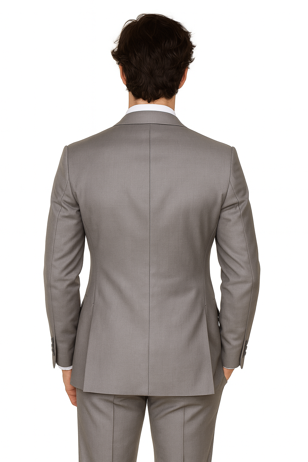 Big Lapel - Wide Lapel - Tom Ford Style Suit - Ticket Pocket - Gray - Image 9