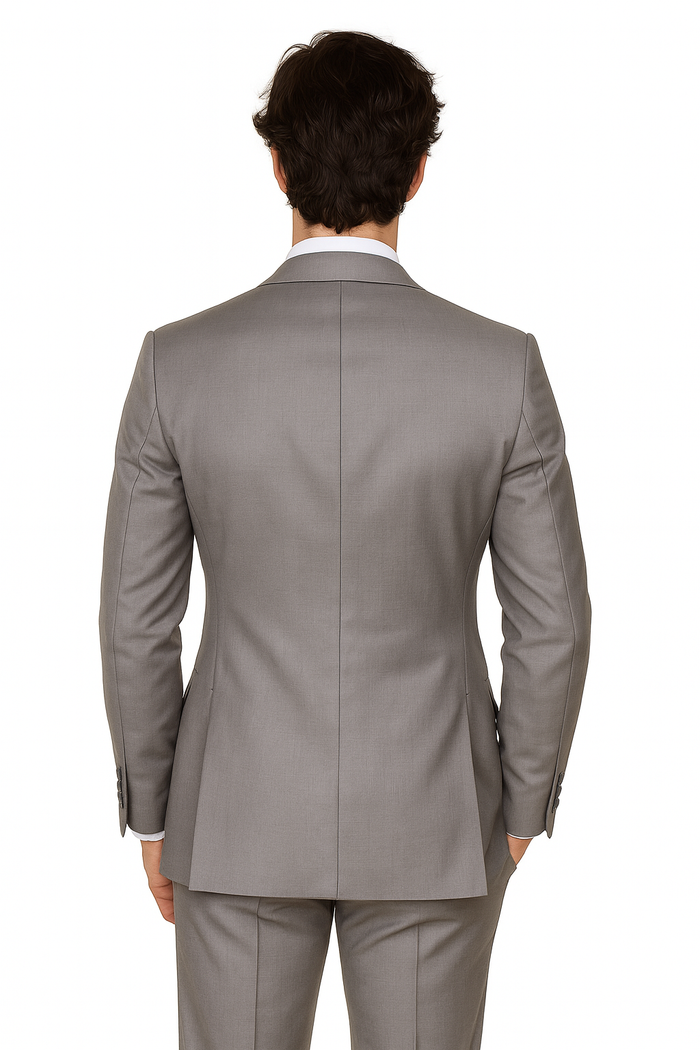 Big Lapel - Wide Lapel - Tom Ford Style Suit - Ticket Pocket - Gray - Image 9
