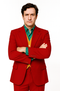 Men's Red Suit With Orange Vest Joker Custom