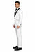 White Shiny Tuxedo Vested Suit - Sateen Sharkskin Fabric Groom Suit