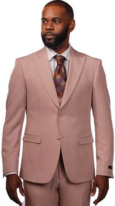 Vitali BLUSH Solid Vested Modern Fit Suit M1888