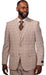 Vitali Cream Plaid Vested Modern Fit Suit M2131