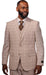 Vitali Cream Plaid Vested Modern Fit Suit M2131