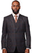Vitali Charcoal Plaid Modern Fit Vested Suit M2342