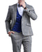 Blue Slim Fit Tuxedo 4 Piece Glen Plaid with Bow Tie