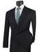 Black Modern Fit 2 Piece Suit Textured Solid with Peak Lapel