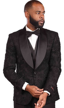 Vitali One Button Black Tuxedo Suit For Men M3169