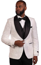 Vitali One Button White Tuxedo Suit For Men M3169