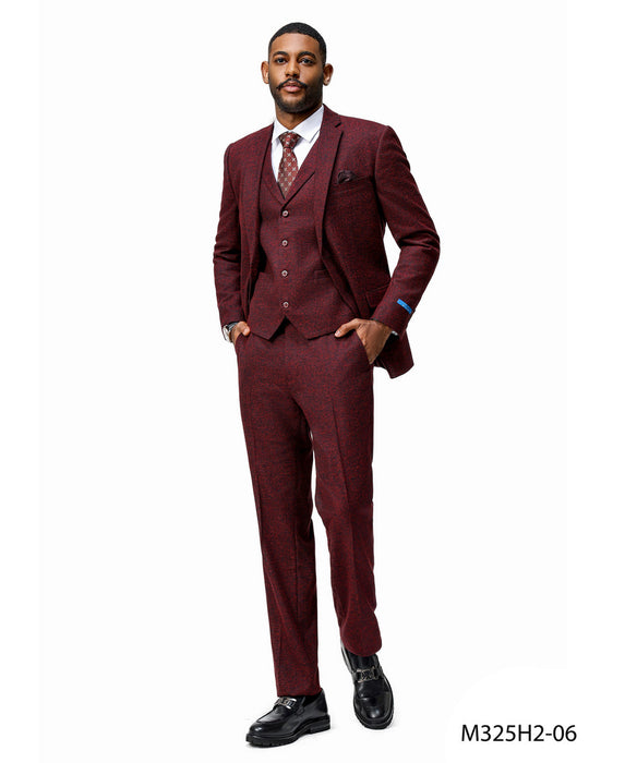Tweed 3 Piece Suit - Tweed Wedding Suit Big and Tall Tweed Suit Slim Fitted Herringbone Fabric Plus Size Men's Suits For Big Guys