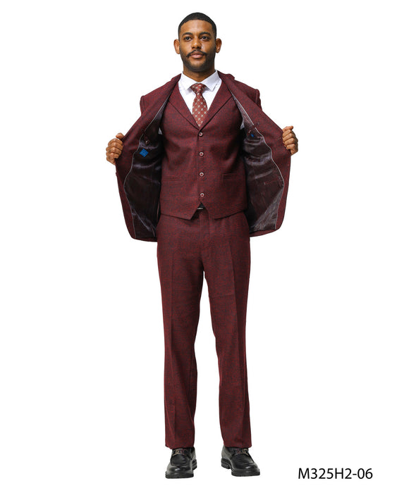 Tweed 3 Piece Suit - Tweed Wedding Suit Big and Tall Tweed Suit Slim Fitted Herringbone Fabric Plus Size Men's Suits For Big Guys