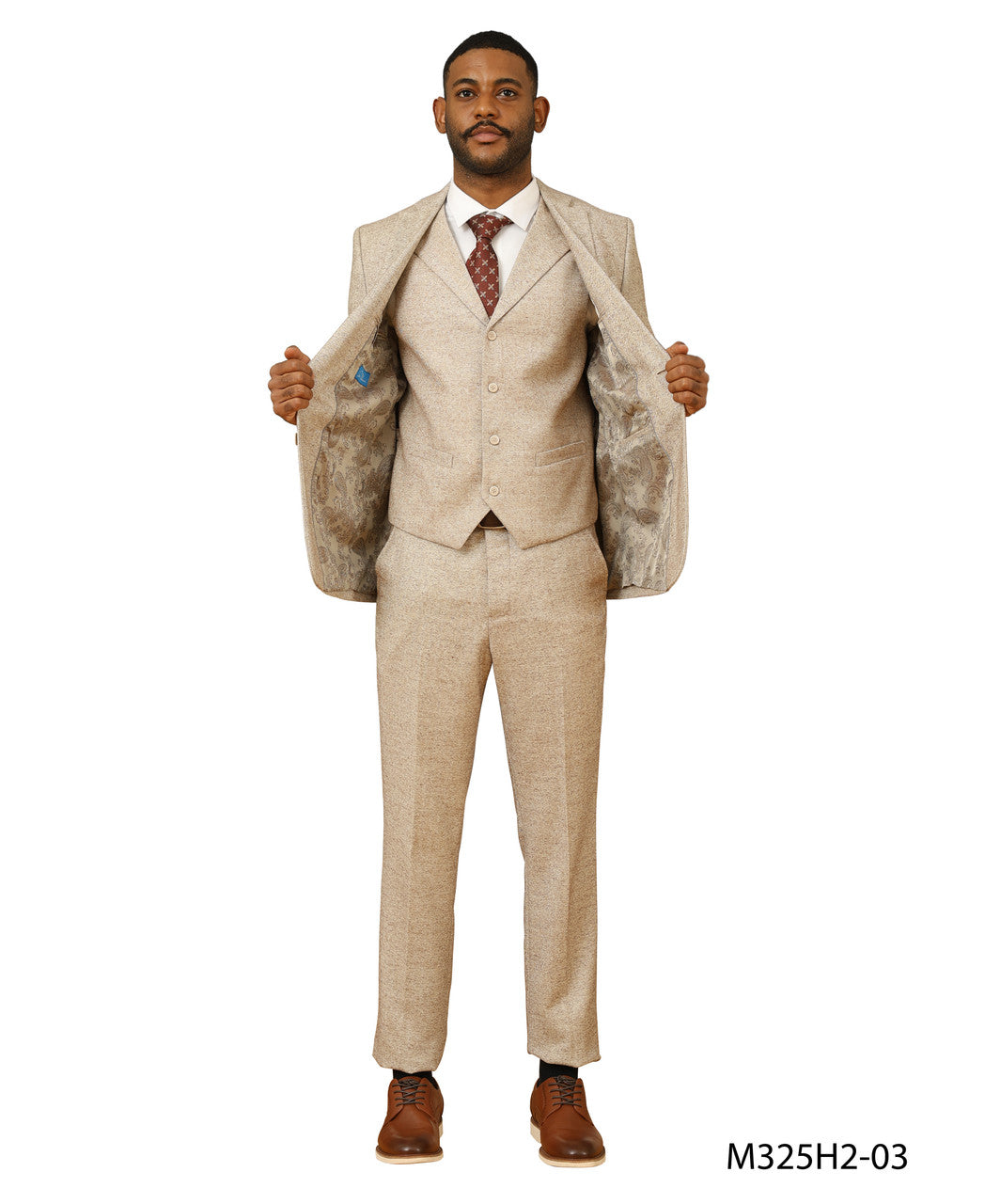 Tweed 3 Piece Suit - Tweed Wedding Suit Big and Tall Tweed Suit Slim Fitted Herringbone Fabric Plus Size Men's Suits For Big Guys
