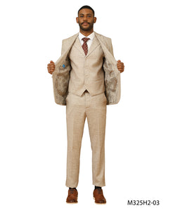 Tweed 3 Piece Suit - Tweed Wedding Suit Big and Tall Tweed Suit Slim Fitted Herringbone Fabric Plus Size Men's Suits For Big Guys