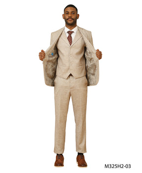 Tweed 3 Piece Suit - Tweed Wedding Suit Big and Tall Tweed Suit Slim Fitted Herringbone Fabric Plus Size Men's Suits For Big Guys