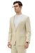 Men's Modern Fit Collarless Summer Wedding Suit in Tan