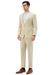 Men's Modern Fit Collarless Summer Wedding Suit in Tan