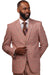 Vitali Peach Plaid Modern Fit Vested Suit M6012