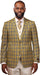 Vitali Mustard Plaid Modern Fit Vested Suit M6203