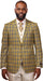 Vitali Mustard Plaid Modern Fit Vested Suit M6203