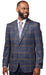 Vitali Blue Plaid Modern Fit Vested Suit M8016